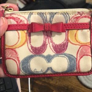 Coach Pink Leather Card Holder